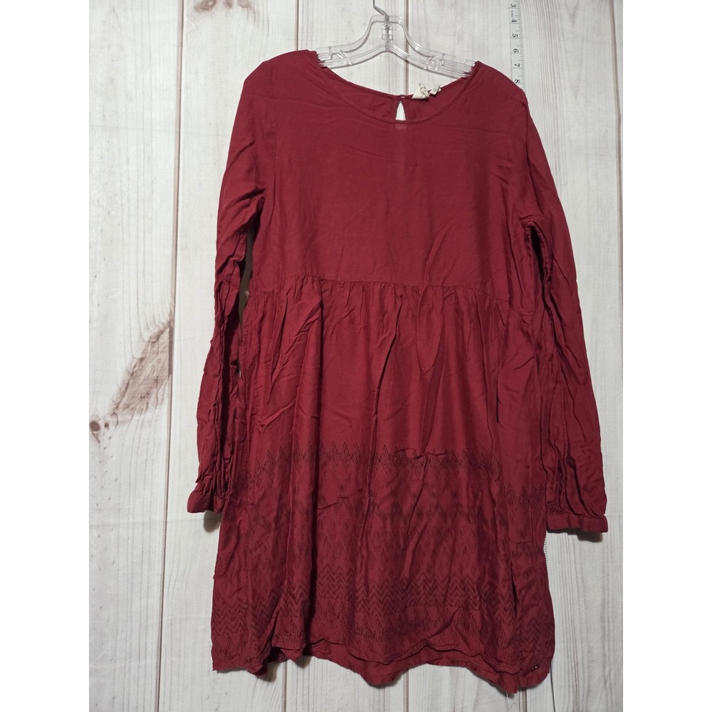 Roxy Dress Womens Large Long Sleeve Boho Embroidered Viscose Lightweight Tunic